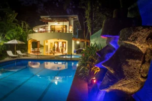 Discovery Beach House pool at night